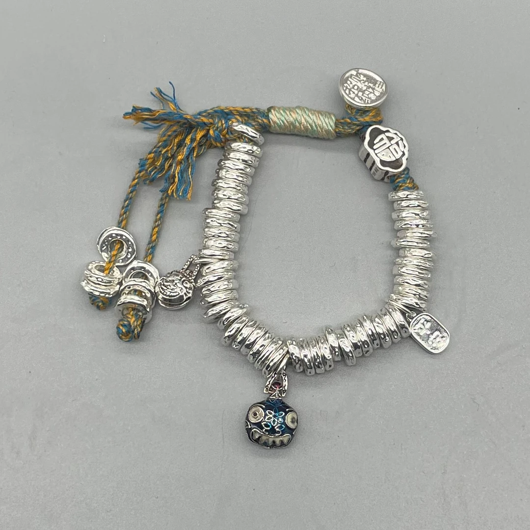 925银手链 纯银吞金兽盘缠手链女款如意手串送女朋友情人生日礼物