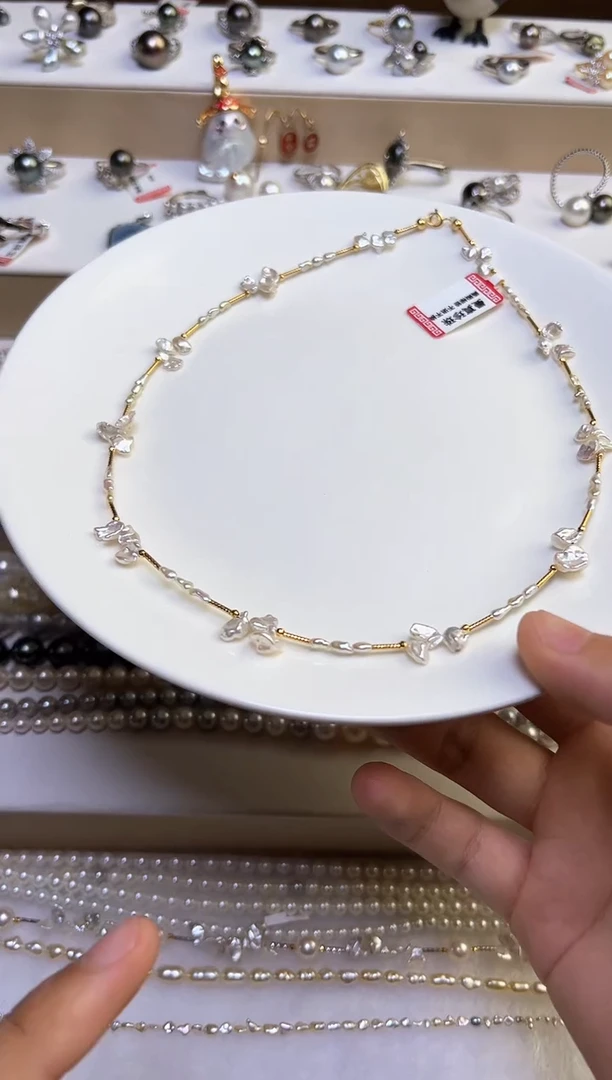 海水珍珠18K金镶嵌颈饰澳白