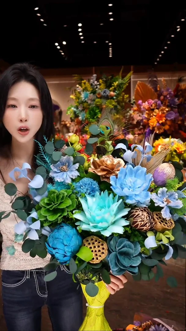 瓶琉璃手工花器花束空运包邮送货上门-以图片为准