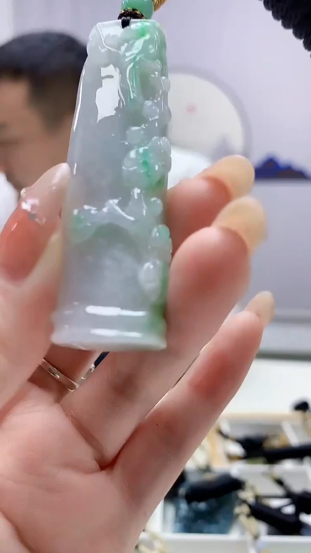 定制翡翠未镶嵌4898DD-毛货挂件90