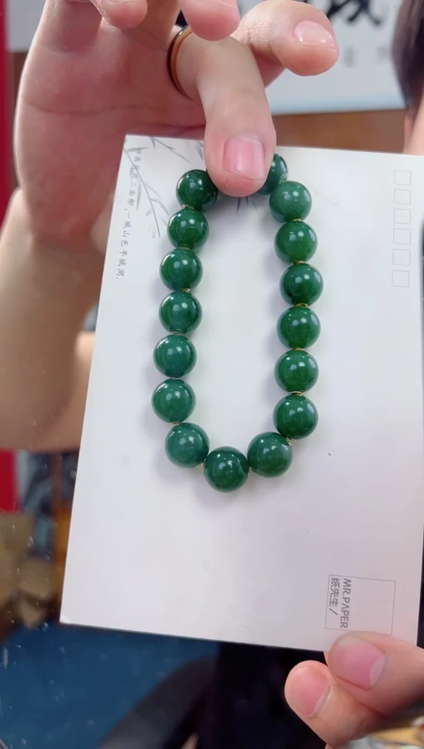 手串未镶嵌和田玉俄罗斯碧玉手串12mm