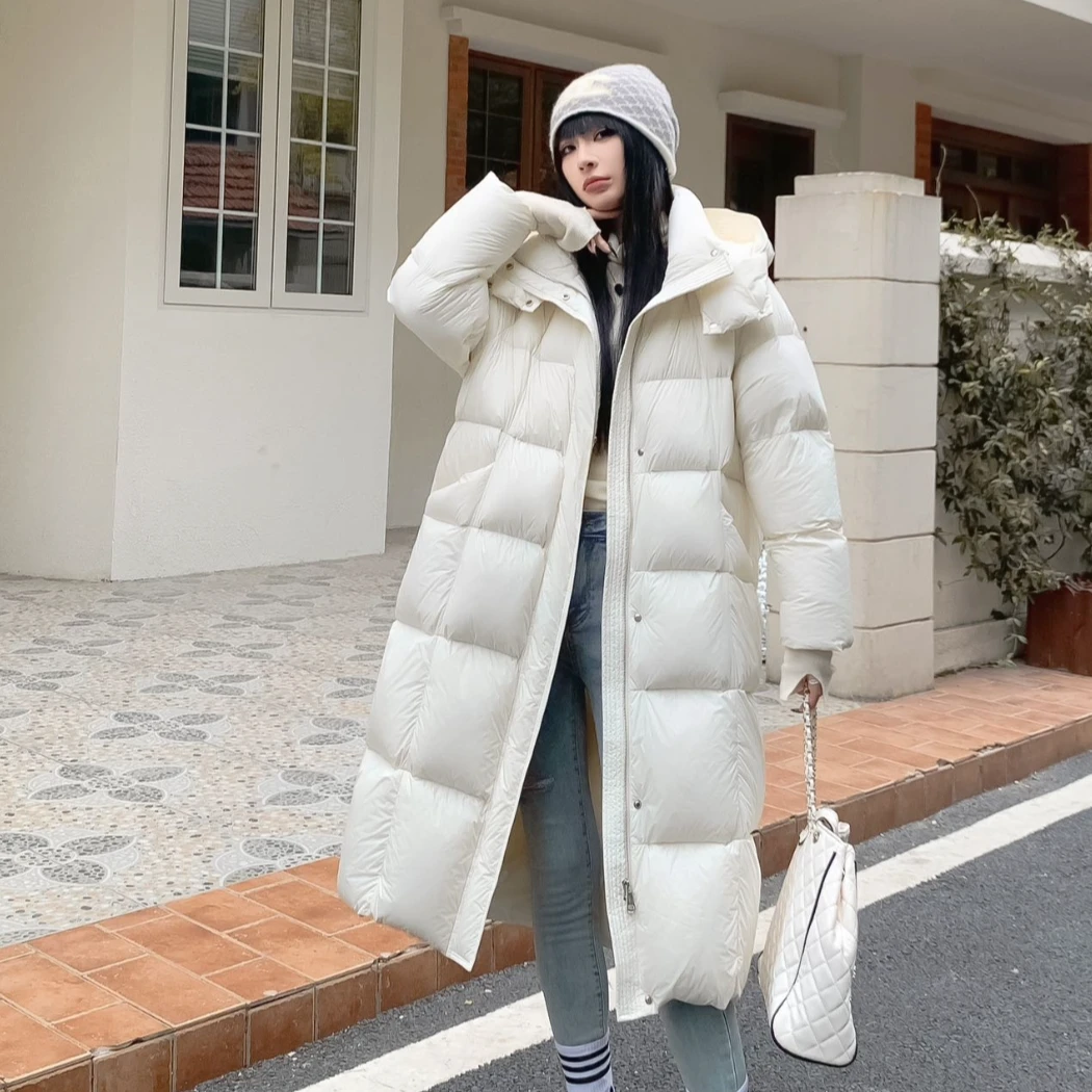 【90白鹅绒】零动感云朵泡芙长款加厚保暖连帽鹅绒服女款时尚潮流PT