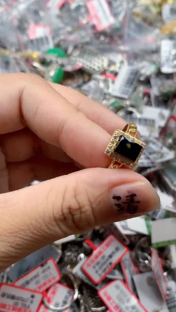 银S925镶嵌戒指翡翠天然A货缅甸翡翠