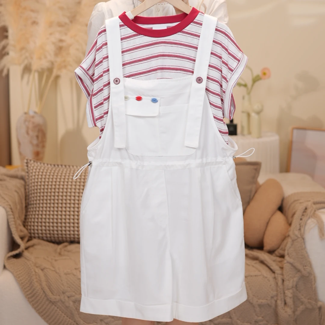 女大童夏季套装薄款青少年初高中生无袖背带短裤宽松休闲两件套潮