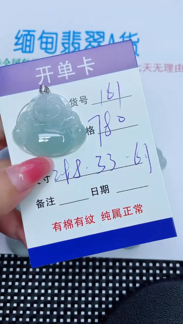 翡翠未镶嵌吊坠(赠链)161