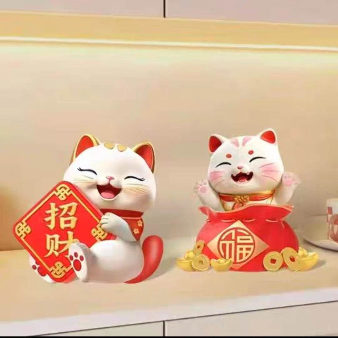 B招财猫餐厅装饰画客厅电视机背景墙装饰挂饰玄关墙面摆台