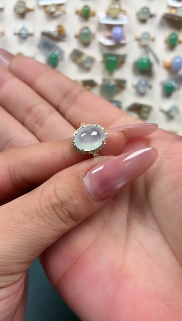 银S925镶嵌戒指翡翠.