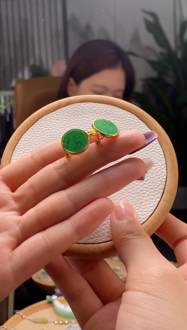 颈饰银S925镶嵌翡翠净货12537