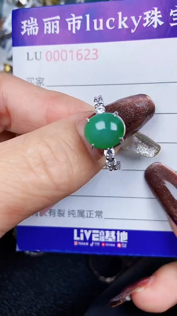 颈饰银S925镶嵌翡翠623