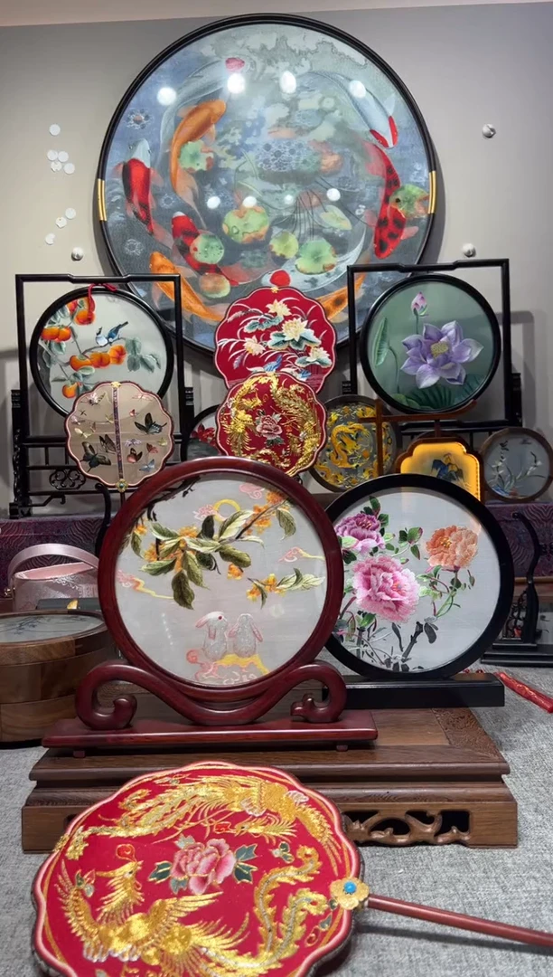 刺绣一对纯手工苏绣双面绣