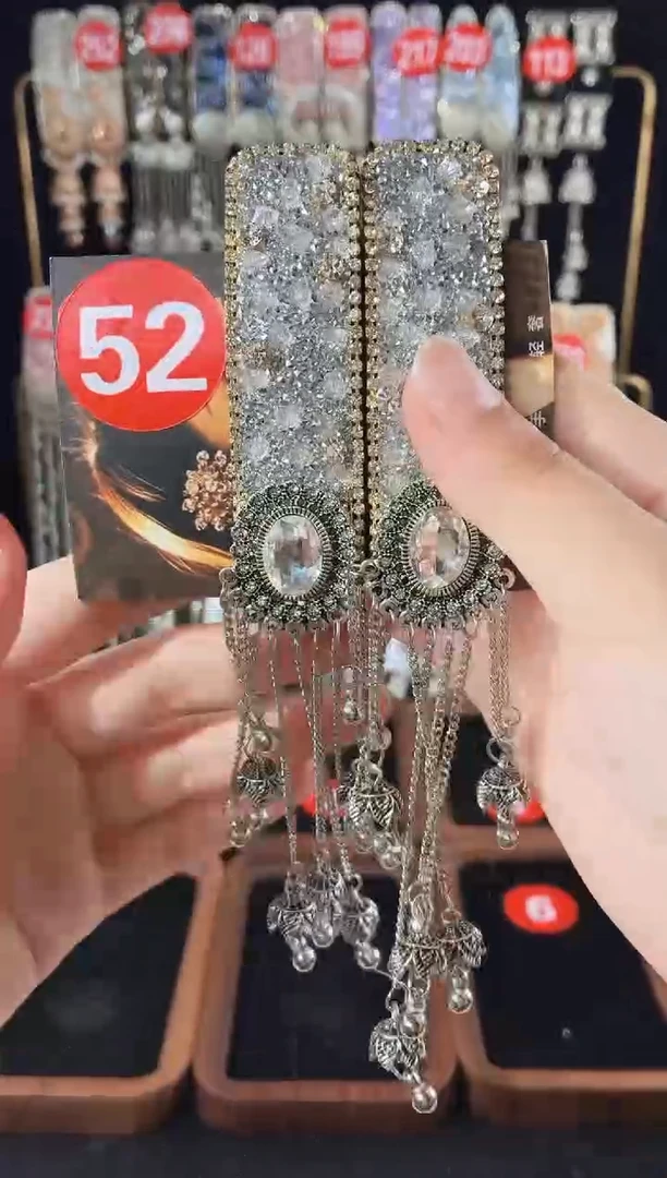 仿水晶铁合金52原创发夹一对倒夹