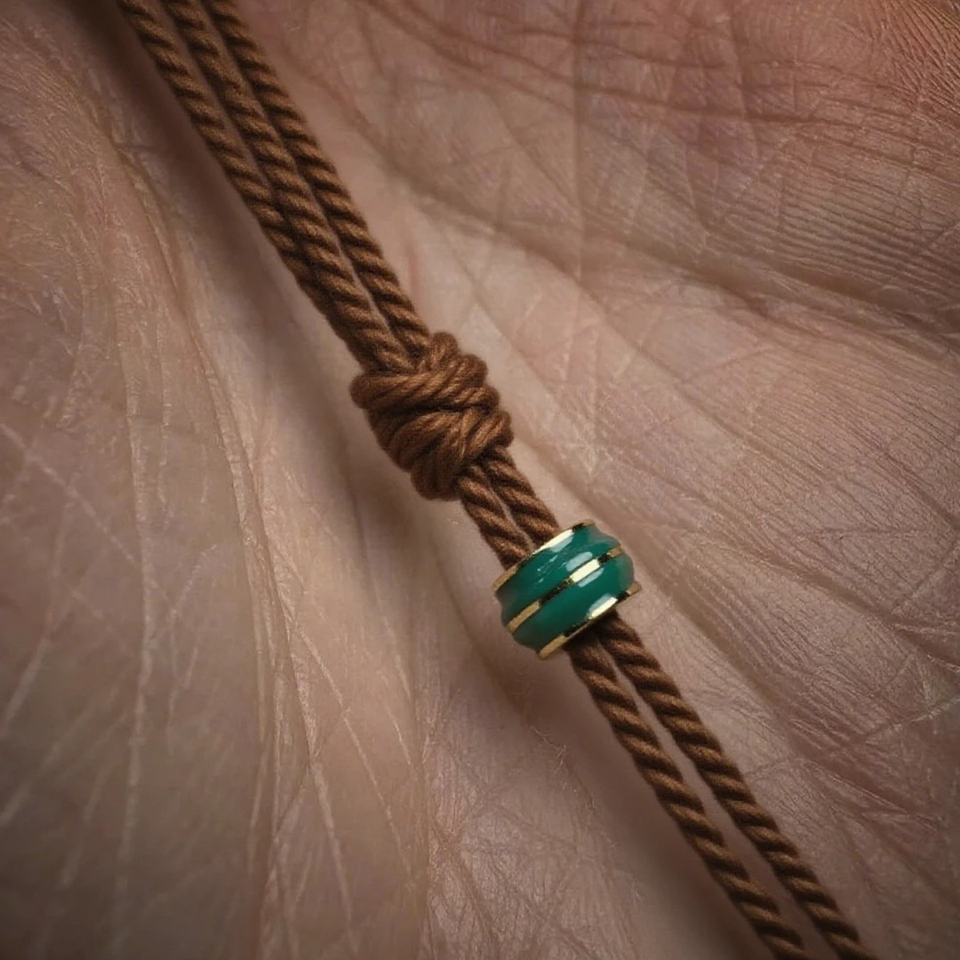 绳束线束绿色可过粗线大孔道手链棉绳隔珠项链结尾定位珠文玩线束