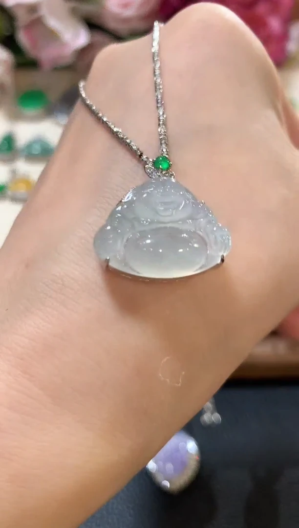 吊坠(不含链)18K金镶嵌翡翠z31