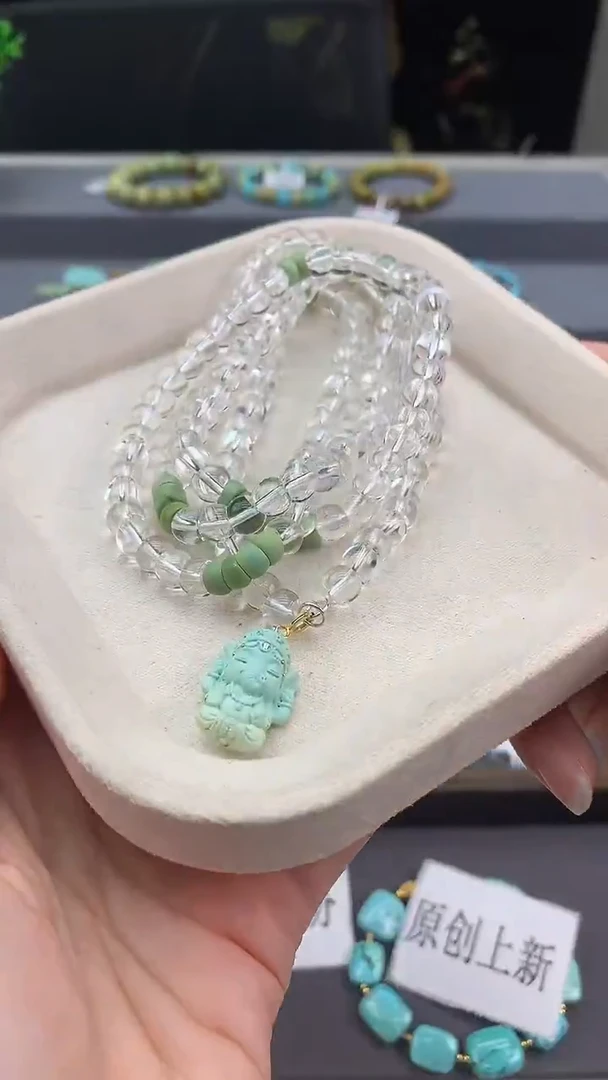 未镶嵌绿松石锁骨链E176