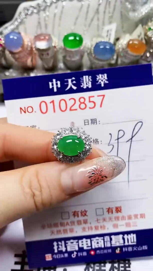 【闪购商品】翡翠戒指银S925镶嵌2857