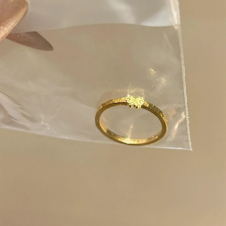 铜合金戒指 爆闪碎冰冰蝴蝶戒指女时尚小众设计高级感精致食指戒