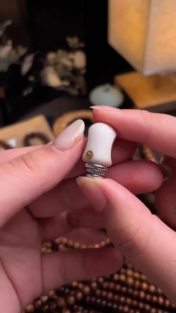 把件星月菩提鹿角雕刻件73（锔钉三通2）