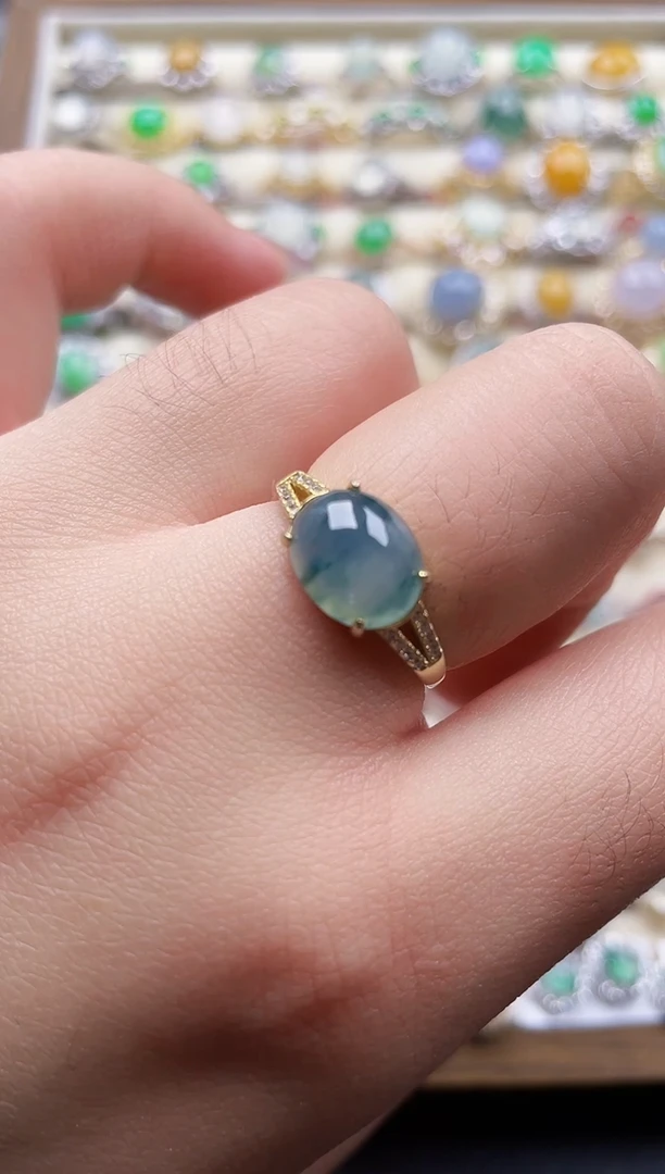 银S925镶嵌戒指翡翠71