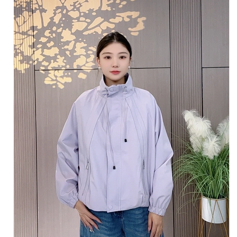 536通勤短款连帽外套女2025年新款春秋款小个子宽松休闲夹克上衣