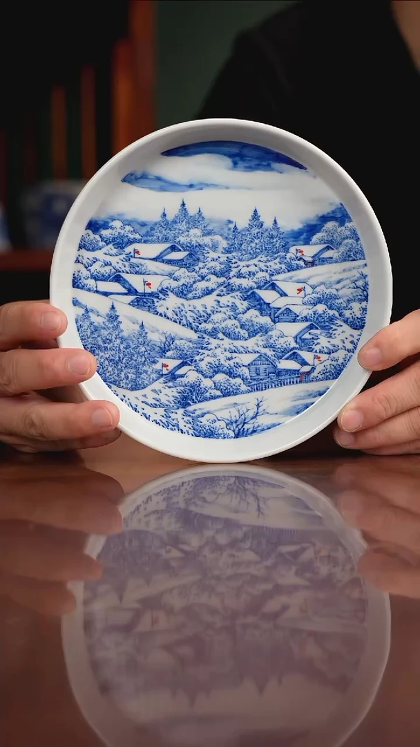 晓月窑青花高端茶具手工手绘