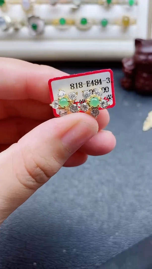 银S925镶嵌戒指翡翠1