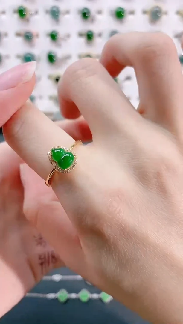 【闪购商品】翡翠戒指银S925镶嵌天然翡翠