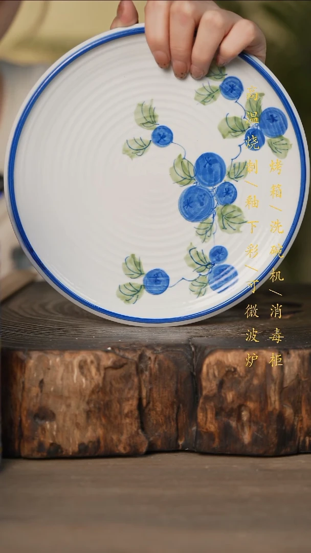 瓷片景德镇高温釉下彩可微波烤箱洗碗机