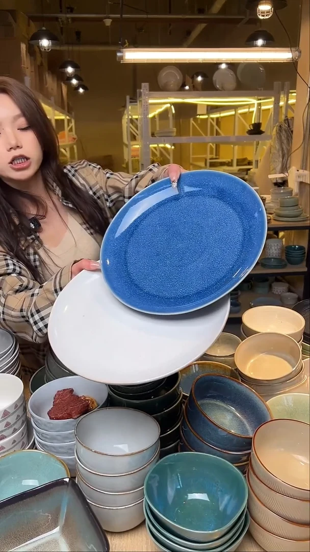 瓷73【瑕疵】外贸尾货窑变釉下彩