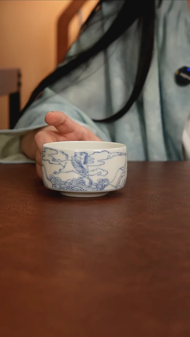 景德镇瓷器，青花瓷手绘茶具~飞马