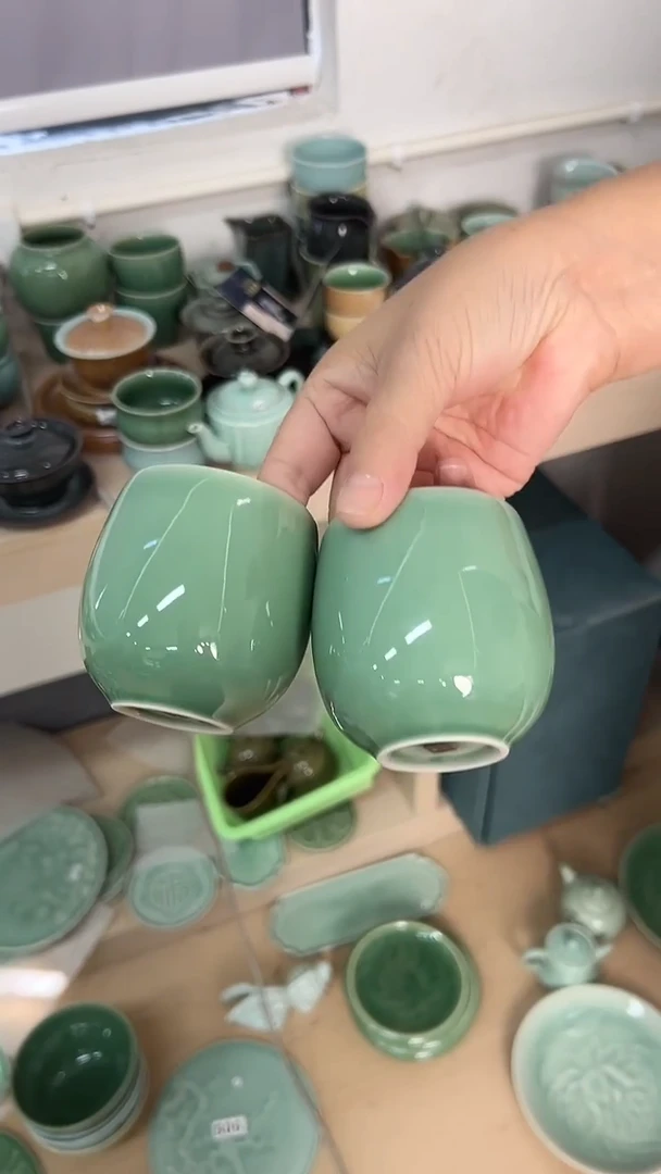龙泉云间青瓷小米茶器