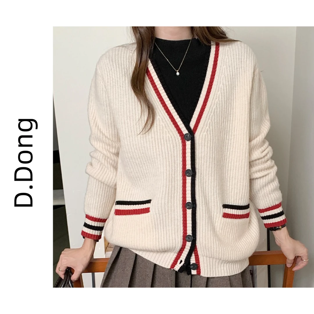 【西绒尔    100丝光羊毛】慵懒风七针加厚纯羊毛外套 T2530