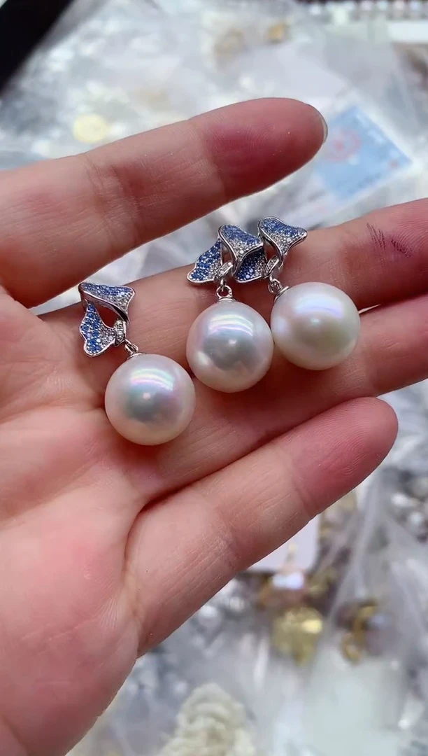 淡水珍珠银S925镶嵌吊坠(不含链)多样性发其一，非无暇