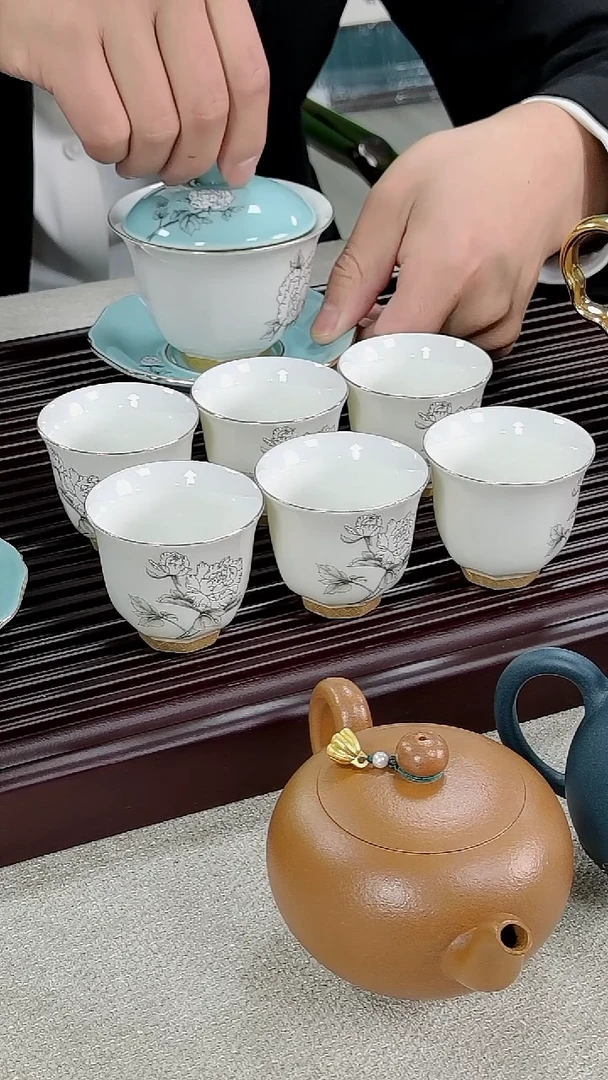 瓷片瓷器盖碗套盒