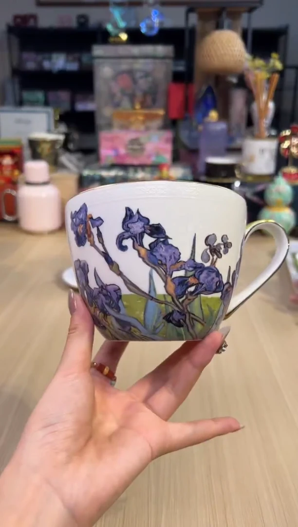 58梵高鸢尾早餐杯