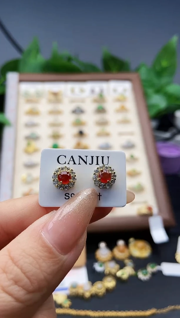 银S925镶嵌翡翠耳饰用****912