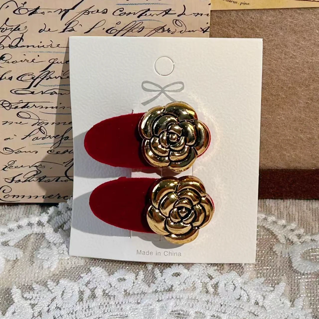 26边夹女复古边夹法式百搭日韩轻奢金色玫瑰气质小香风时尚经典