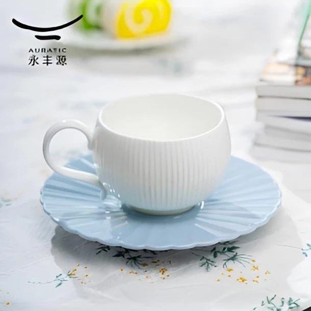 【新品】永丰源白月光2头杯碟180ml陶瓷下午茶杯咖啡杯轻奢礼品