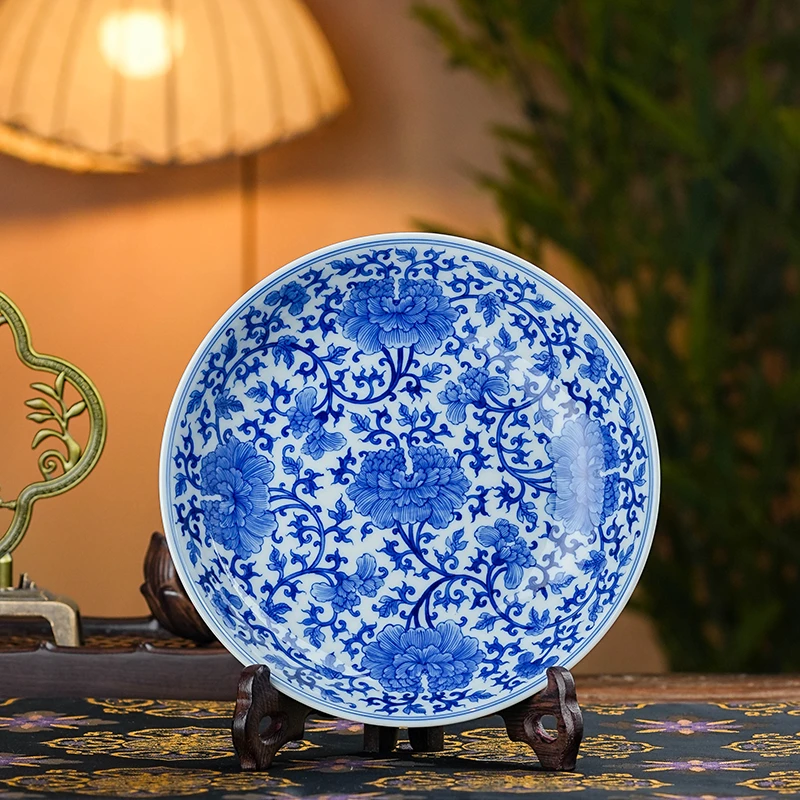 刘建锋窑  仿清缠枝莲牡丹壶承  功夫茶具手绘品茗茶杯  LJF316