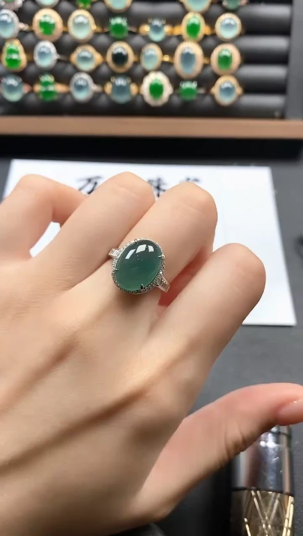 银S925镶嵌戒指翡翠51151