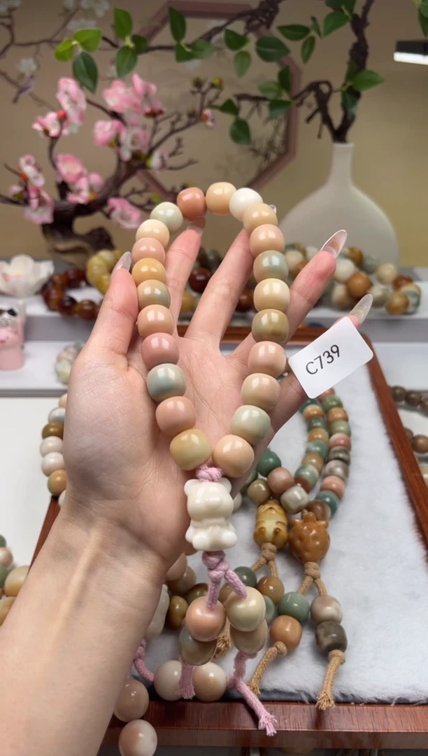 【闪购商品】菩提根/象牙果手串C739桶珠手持14mm一串通货