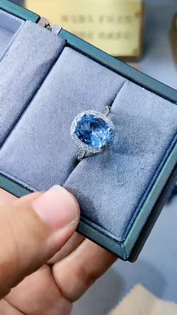 【闪购商品】海蓝宝石戒指银S925镶嵌354