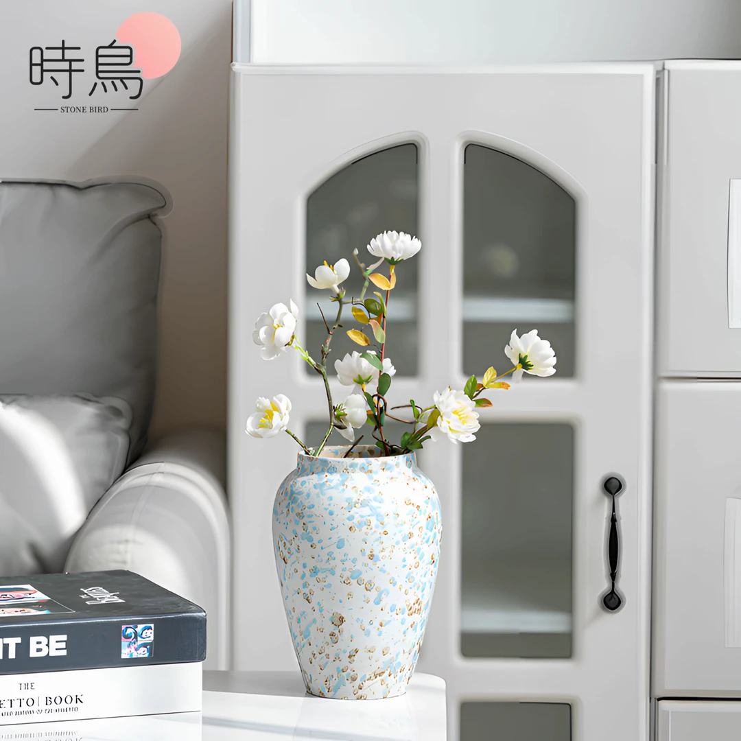 复古简约陶瓷花瓶家里摆件装饰干花鲜花陶罐插花客厅书房桌面水培