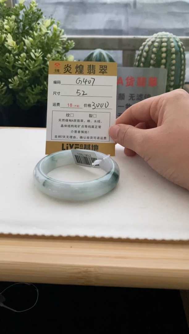 未镶嵌手镯翡翠52圈口 编码g407