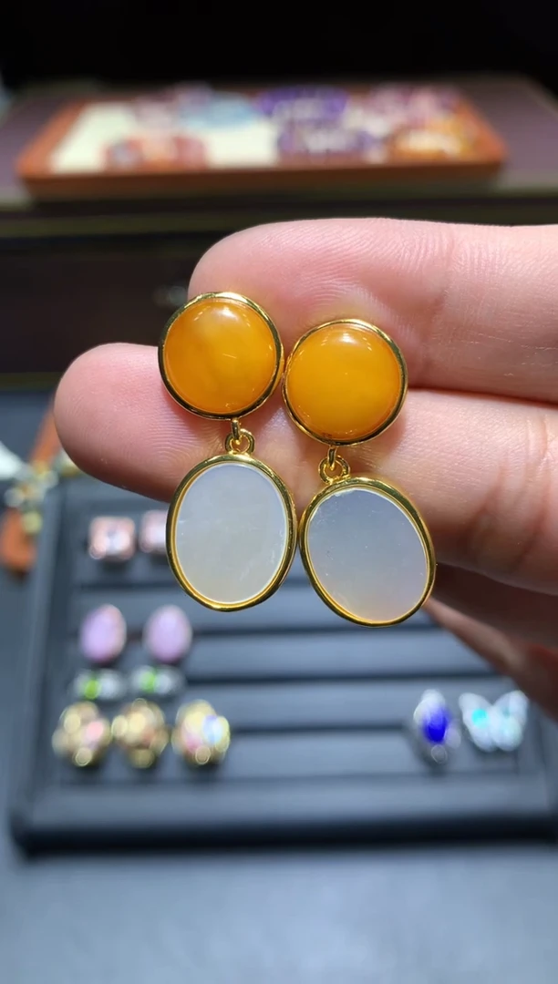 【闪购商品】蜜蜡耳饰未镶嵌F73多样性发货只发一件