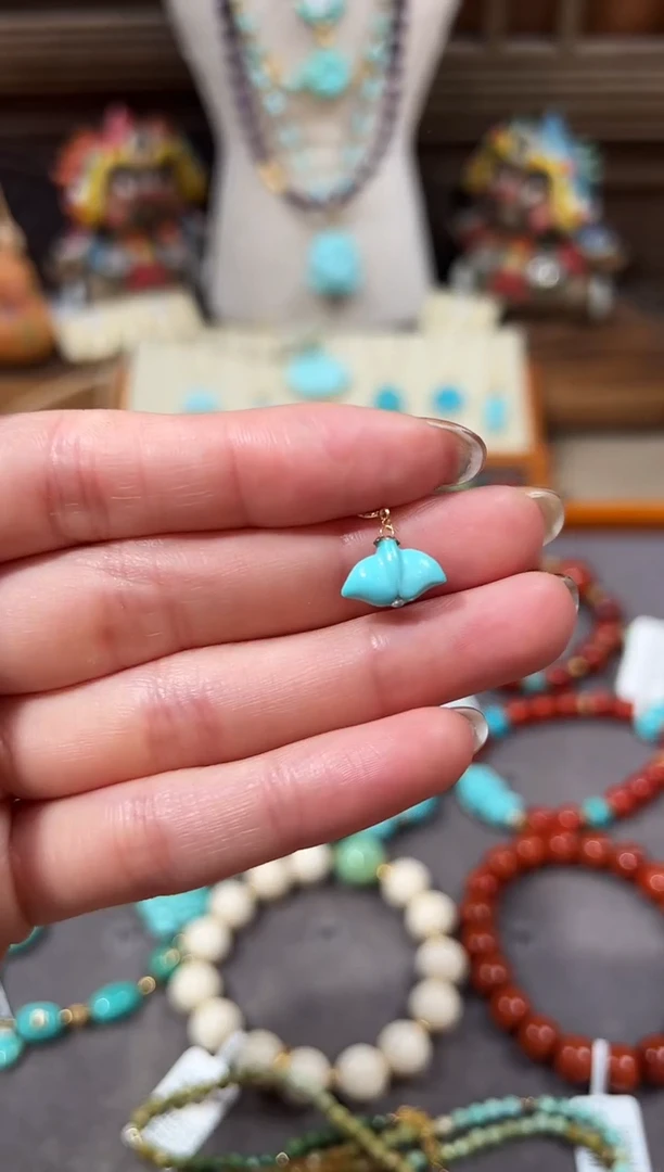 18K金镶嵌绿松石提溜绿松石提溜