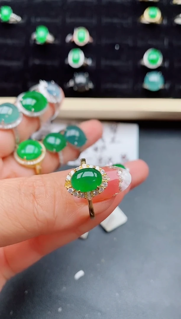 【闪购商品】翡翠戒指银S925镶嵌058050