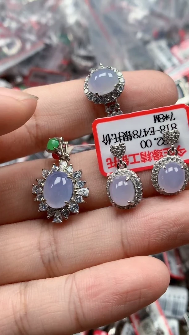 银S925镶嵌戒指翡翠天然A货缅甸翡翠