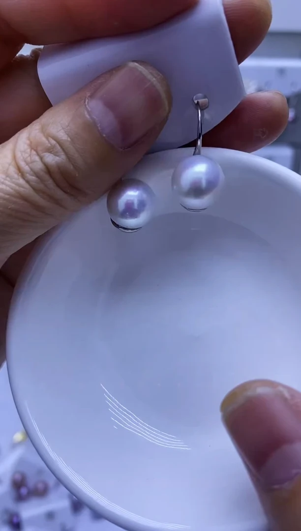 银S925镶嵌耳饰淡水珍珠113