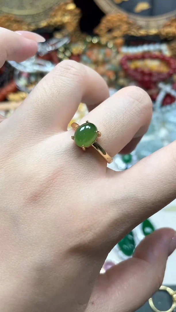 合金戒指和田玉（碧玉）多样性发货拍一发一