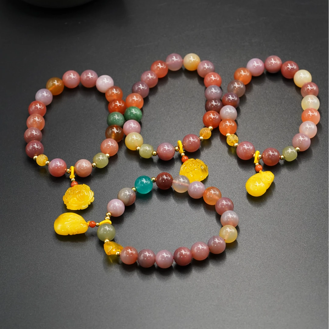 【石缘居珠宝】佩戴时尚清新个性款盐源圆珠手串D5-3(多样性发其一)